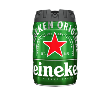 Heineken 5L keg designed for use with BeerTender home draft systems.