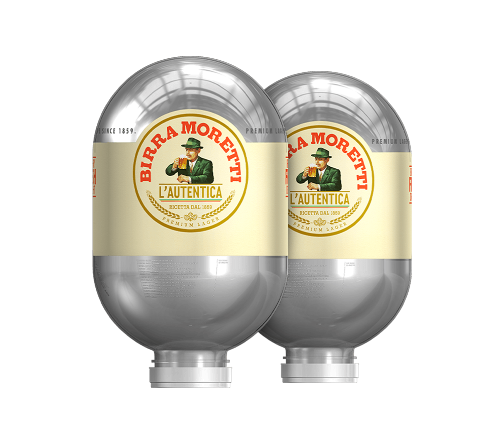 Two Birra Moretti BLADE kegs