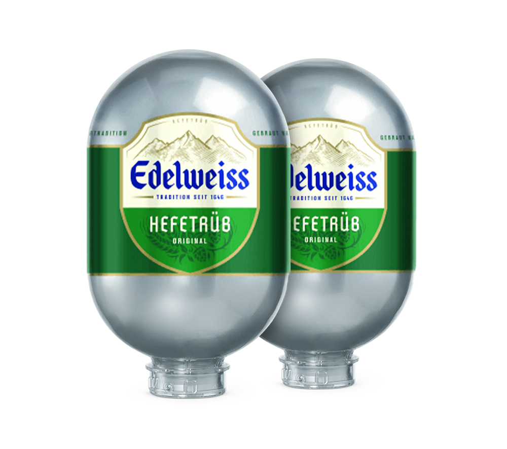 Two BLADE kegs of Edelweiss Hefetrüb beer