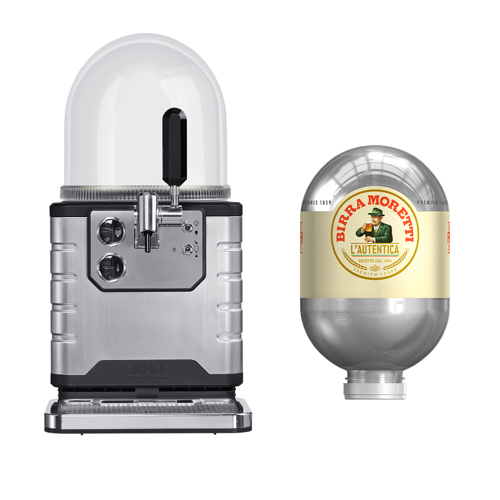 A BLADE beeer machine with a Birra Moretti 8L beer keg