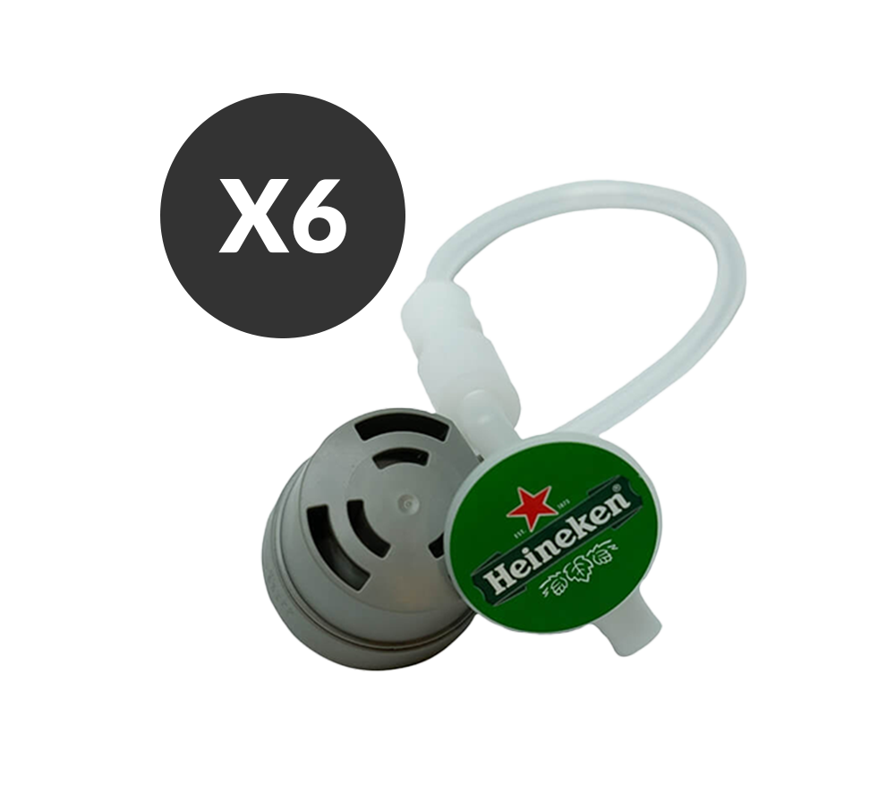 Pack of 6 Heineken beer tube accessories – premium bar essentials for home and commercial use