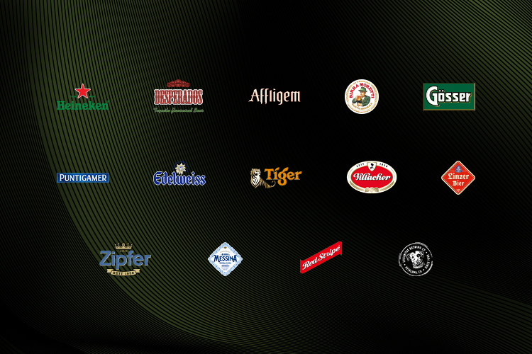 Overview of BLADE beer brands, including Heineken, Desperados, Affligem Zipfer, Tiger, Linzer Bier and more.