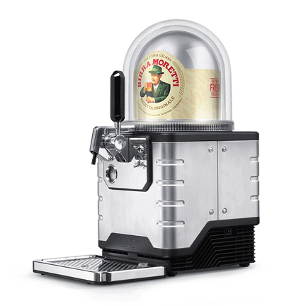 A BLADE beer machine with an 8L Birra Moretti BLADE keg loaded inside.