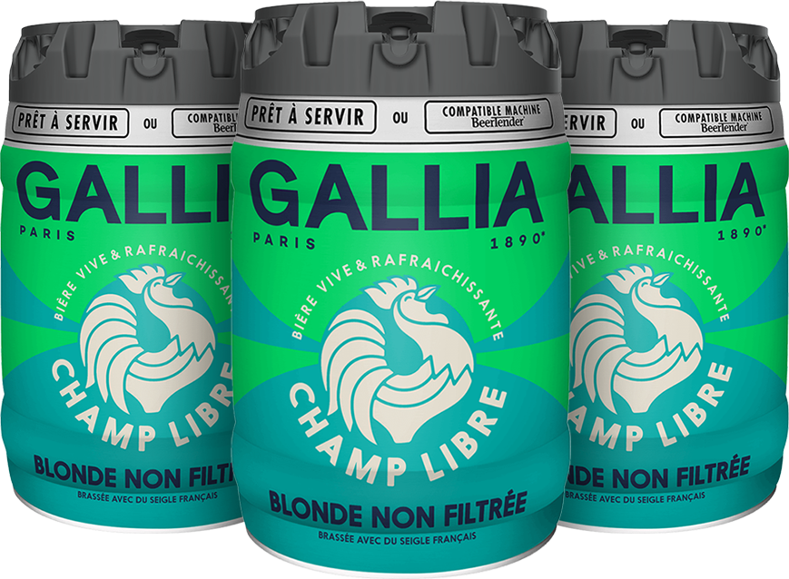 Bundle of three 5L Gallia Champ Libre kegs.