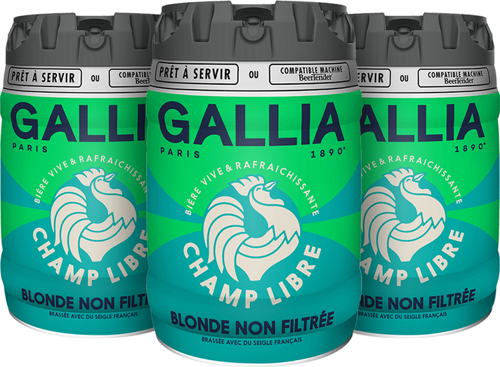 Bundle of three 5L Gallia Champ Libre kegs.