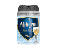 Affligem Blanche 5L keg designed for use with BeerTender home draft systems.