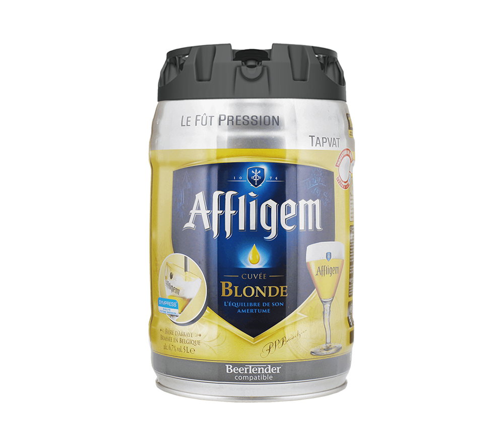 Affligem Blonde 5L keg designed for use with BeerTender home draft systems.