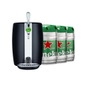 Beertender alongside three green 5L beer kegs with a Heineken logo.