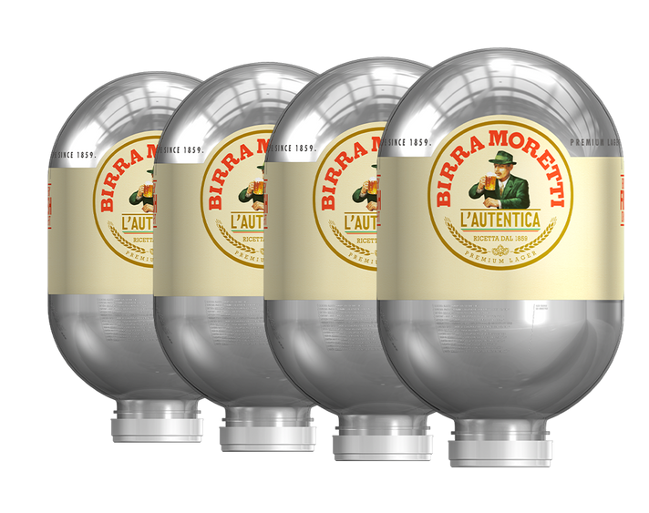 4x Birra Moretti L’Autentica – BLADE Bierfässer 8L