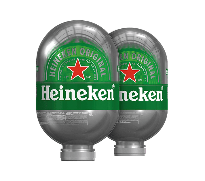 Two 8L Heineken kegs for the BLADE beer machine.