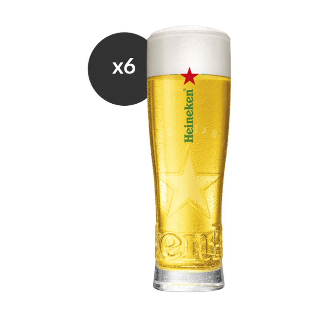 6 Heineken-Biergläser