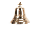 Front view of a Heineken gold-colored Bar Bell Merch.