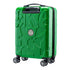 Back view of the Heineken Green Suitcase with recycled logo and black wheels.