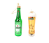 Christmas Ornaments Bundle of a Heineken beer bottle and foam-topped beer glass.