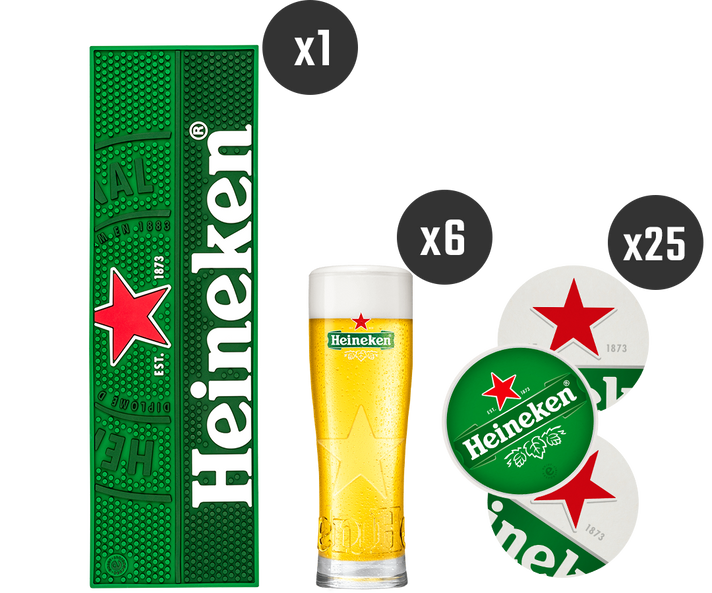 Heineken barpakket - barmat, bierglazen en viltjes