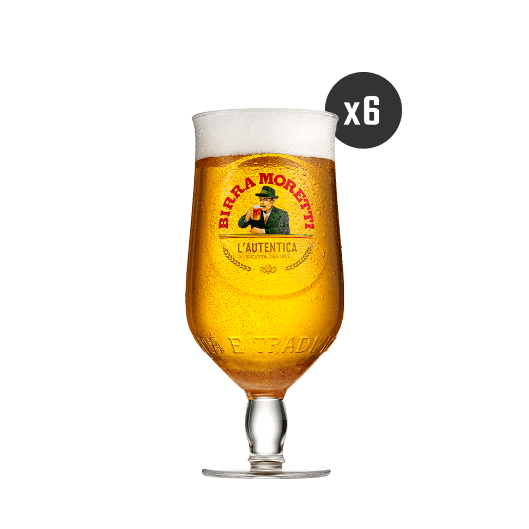6 Birra Moretti-Biergläser