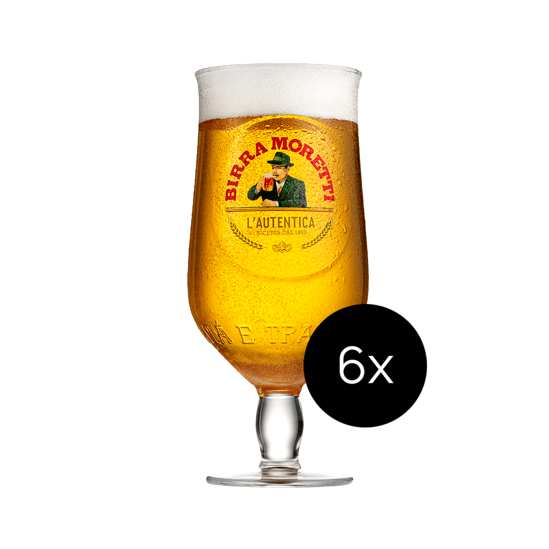 6 Birra Moretti-Biergläser