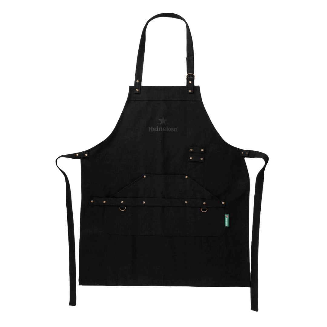 Schwarze Heineken®-Grillschürze