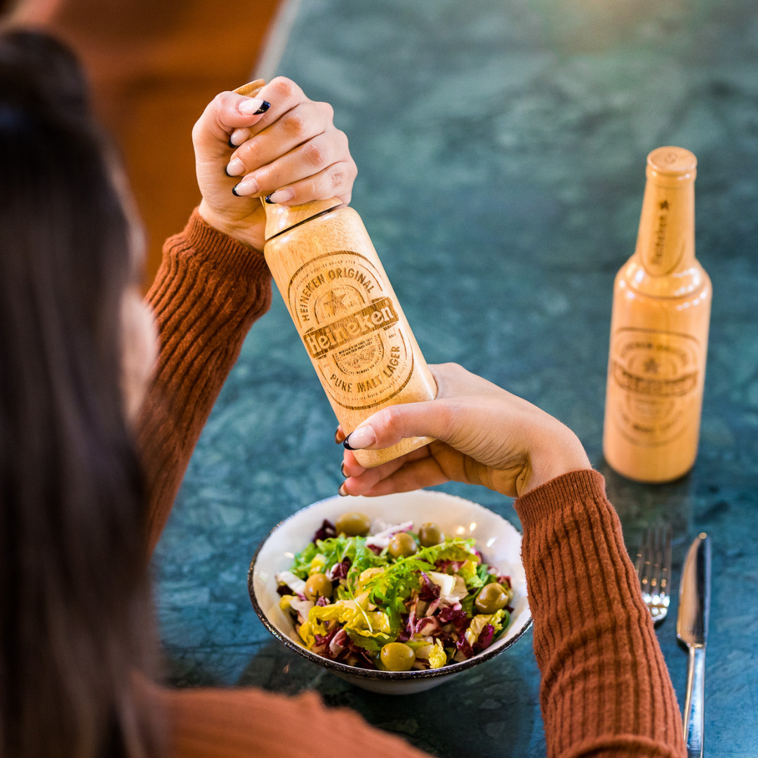Heineken® Salz- und Pfeffermühle aus Holz
