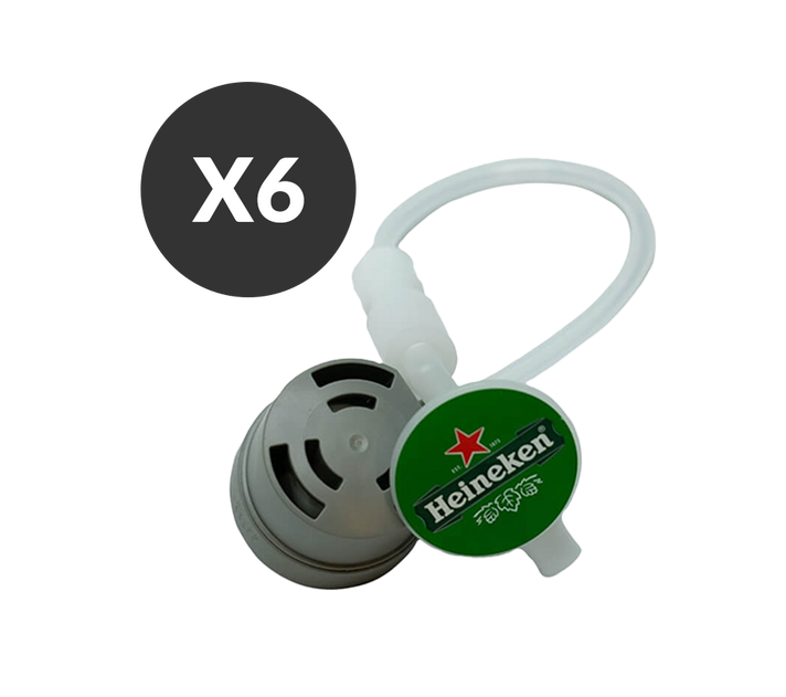 Pack of 6 Heineken beer tube accessories – premium bar essentials for home and commercial use